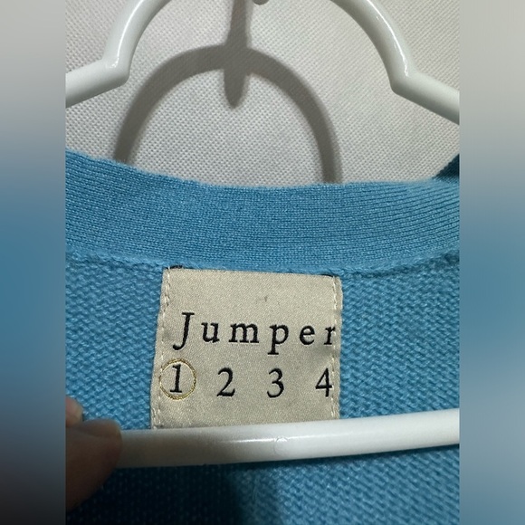 NWOT Jumper 1234 Designer Cashmere Blue Cardigan Sweater Size 1 US 6/8 Pockets - Picture 2 of 5